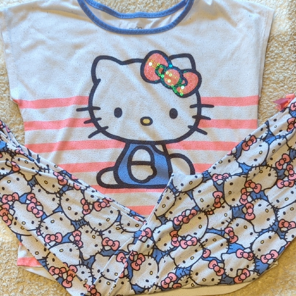 Hello Kitty Kids Pajama Set - Pink, Blue, White